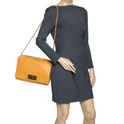 Pre Owned Fendi Murstard Leather Large Claudia Shoulder Bag