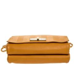 Pre Owned Fendi Murstard Leather Large Claudia Shoulder Bag