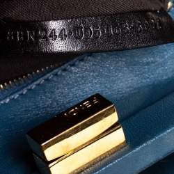 Pre Owned Fendi Blue Python Mini Peekaboo Top Handle Bag