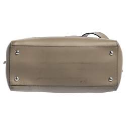 Pre Owned Fendi Bleeker Beige Leather Dotcom Top Handle Bag