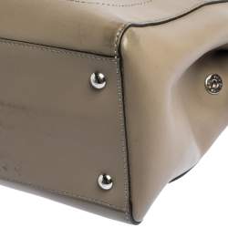 Pre Owned Fendi Bleeker Beige Leather Dotcom Top Handle Bag