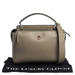 Pre Owned Fendi Bleeker Beige Leather Dotcom Top Handle Bag