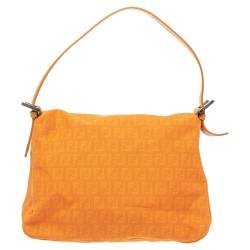 Fendi Orange Canvas and Leather Mama Forever Shoulder Bag