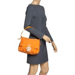 Fendi Orange Canvas and Leather Mama Forever Shoulder Bag