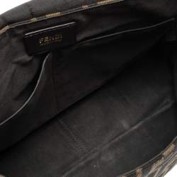 Pre Owned Fendi Tobacco Zucca Canvas and Leather Crossbody Bag