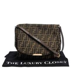Pre Owned Fendi Tobacco Zucca Canvas and Leather Crossbody Bag