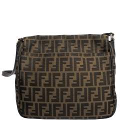 Pre Owned Fendi Tobacco Zucca Canvas and Leather Crossbody Bag
