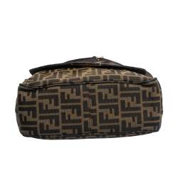 Pre Owned Fendi Tobacco Zucca Canvas and Leather Crossbody Bag