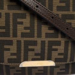 Pre Owned Fendi Tobacco Zucca Canvas and Leather Crossbody Bag