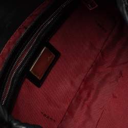 Pre Owned Fendi Black Shearling and Leather Mama Baguette Bag