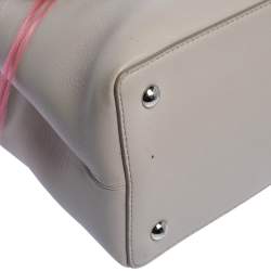 Pre Owned Fendi Nude/Black Leather Mini Mirror Monster 2Jours Tote