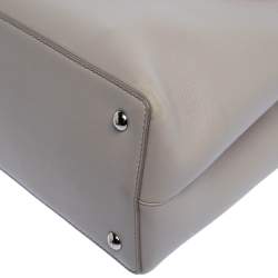 Pre Owned Fendi Nude/Black Leather Mini Mirror Monster 2Jours Tote