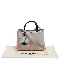 Pre Owned Fendi Nude/Black Leather Mini Mirror Monster 2Jours Tote