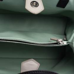 Pre Owned Fendi Nude/Black Leather Mini Mirror Monster 2Jours Tote