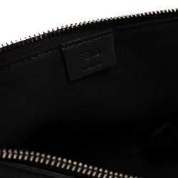 Pre Owned Fendi Black Leather and Python Dolce Monster Clutch