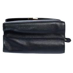 Pre Owned Fendi Black Textured Leather Small Demi Jour Top Handle Bag