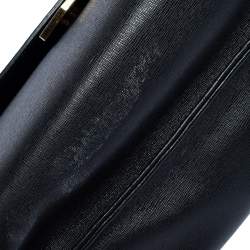 Pre Owned Fendi Black Textured Leather Small Demi Jour Top Handle Bag