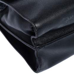 Pre Owned Fendi Black Textured Leather Small Demi Jour Top Handle Bag