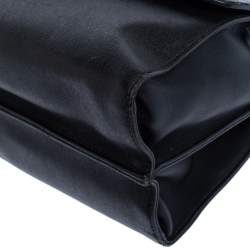 Pre Owned Fendi Black Textured Leather Small Demi Jour Top Handle Bag