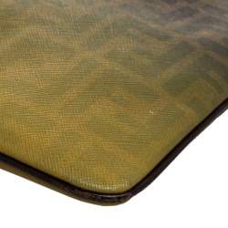 Pre Owned Fendi Tobacco Ombre Zucca Coated Canvas Clutch