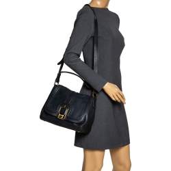 Pre Owned Fendi Black Leather Flap Anna Crossbody Bag