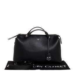 Pre Owned Fendi Black Leather Medium By The Way Boston Bag