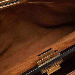 Pre Owned Fendi Tan Leather Medium Peekaboo Top Handle Bag