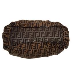 Pre Owned Fendi Metallic Gold Zucca Canvas Large Mia Shoulder Bag