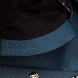 Pre Owned Fendi Blue/Yellow Leather Mini Wave Peekaboo Top Handle Bag