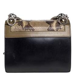 Pre Owned Fendi Multicolor Python and Leather Kan I Crossbody Bag