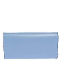 Pre Owned Fendi Lilac Leather Studded Wallet On Chain
