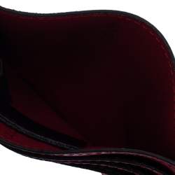 Pre Owned Fendi Red Leather F Logo Card Holder