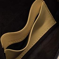 Pre Owned Fendi Yellow Leather and Fur Micro Monster Baguette Bag