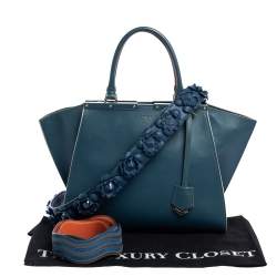 Pre Owned Fendi Blue Leather Medium 3Jours Tote