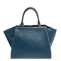 Pre Owned Fendi Blue Leather Medium 3Jours Tote