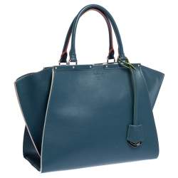 Pre Owned Fendi Blue Leather Medium 3Jours Tote