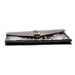 Pre Owned Fendi Multicolor Python and Leather Envelope Clutch