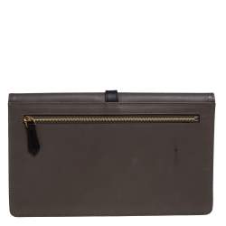 Pre Owned Fendi Multicolor Python and Leather Envelope Clutch