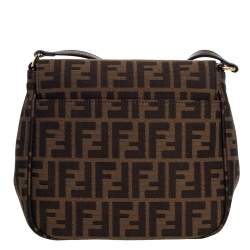 Pre Owned Fendi Tobacco Zucca Canvas and Leather Crossbody Bag