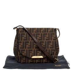 Pre Owned Fendi Tobacco Zucca Canvas and Leather Crossbody Bag