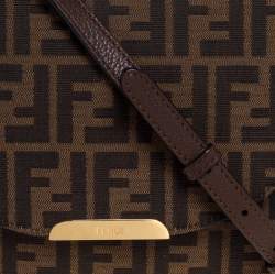 Pre Owned Fendi Tobacco Zucca Canvas and Leather Crossbody Bag