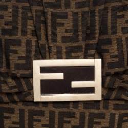 Pre Owned Fendi Tobacco Zucca Canvas Mia Flap Shoulder Bag