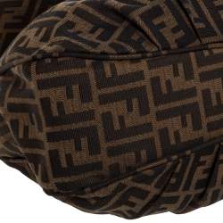 Pre Owned Fendi Tobacco Zucca Canvas Mia Flap Shoulder Bag