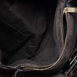 مملوكة مسبقًا Fendi Brown/Black Leopard Print Calfhair Large Mia Shoulder Bag