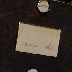 Pre Owned Fendi Tobacco Zucca Canvas Large Mia Shoulder Bag