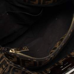 Pre Owned Fendi Tobacco Zucca Canvas Large Mia Shoulder Bag