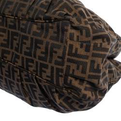 Pre Owned Fendi Tobacco Zucca Canvas Large Mia Shoulder Bag