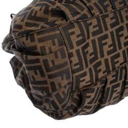 Pre Owned Fendi Tobacco Zucca Canvas Large Mia Shoulder Bag