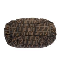 Pre Owned Fendi Tobacco Zucca Canvas Large Mia Shoulder Bag