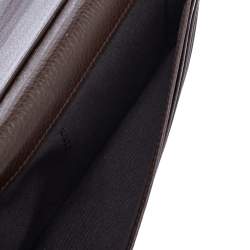 Pre Owned Fendi Brown Zucca Canvas and Leather Continental Wallet